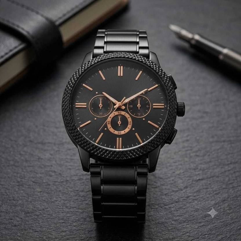 buyhatke PREMIUM SERIES Analog Watch - For Men BLACK CHAIN WATCH 661