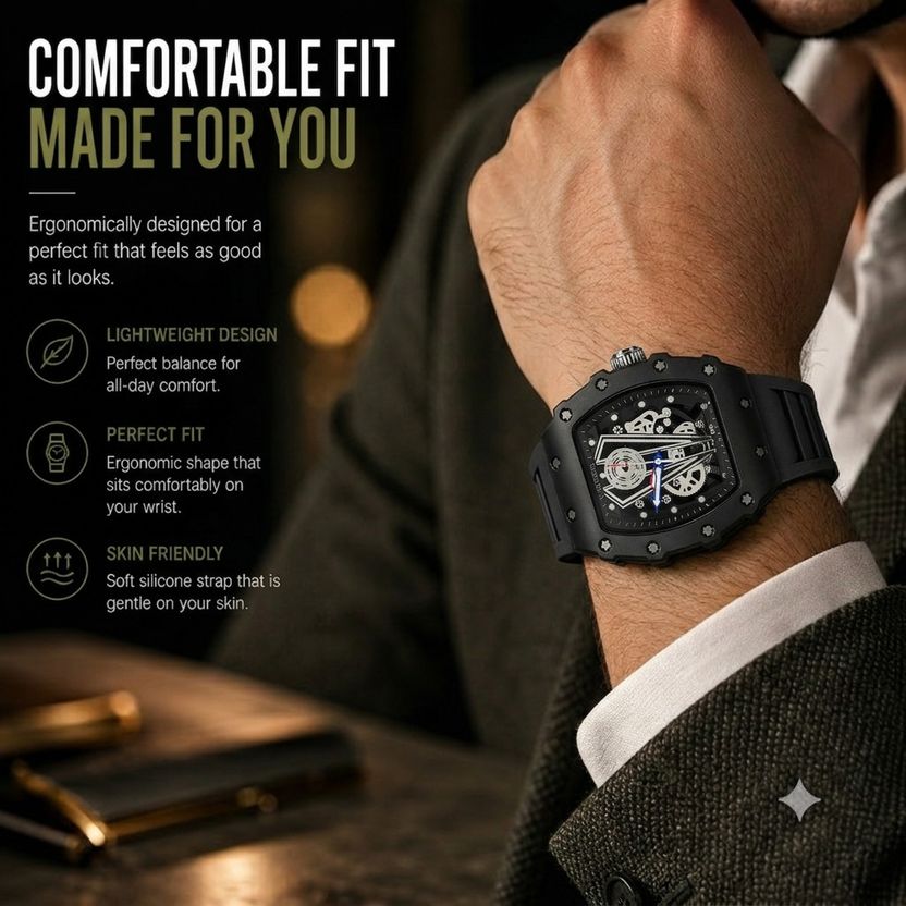 Pickme4u Chrono-Sport Tonneau Analog Watch - Image 4