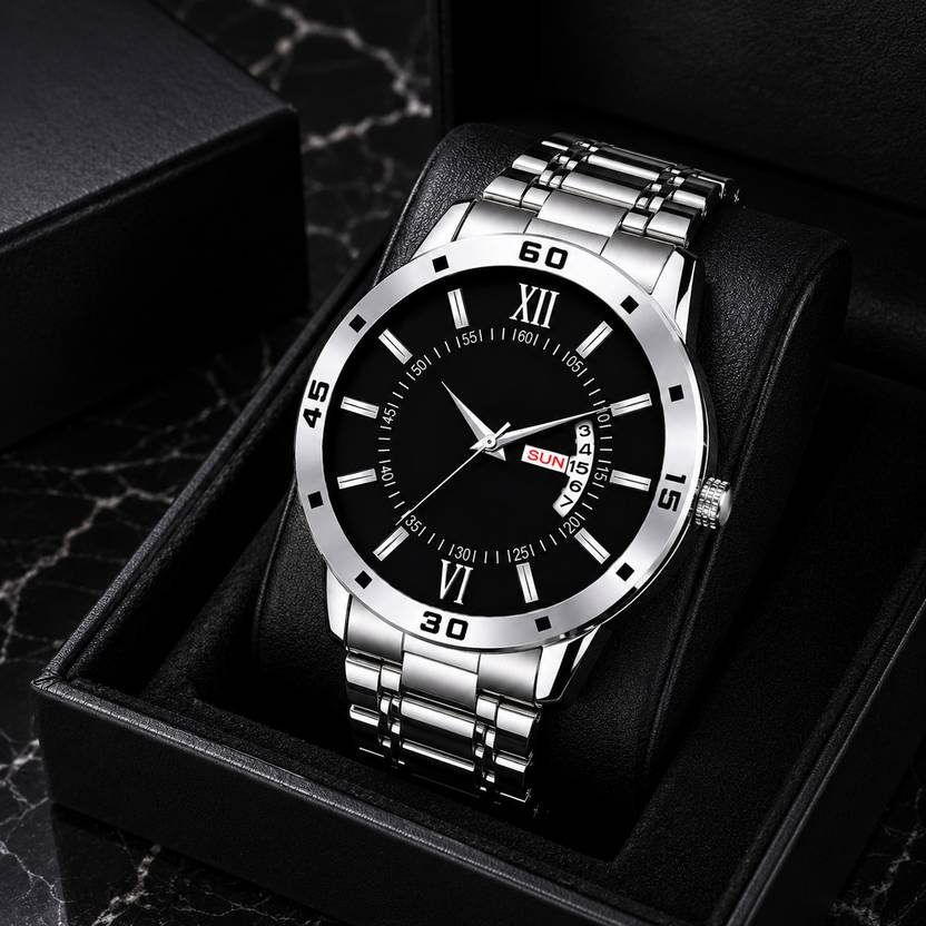 Anandani Trendy Casual Mens Watch Luxury Stainless Steel Strap Wrist Watch Trendy Casual Mens Watch Luxury Stainless Steel Strap Wrist Watch Analog Watch  - For Men