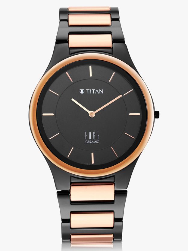 Titan Edge Ceramic Quartz Midnight Gold Black Dial - Image 3