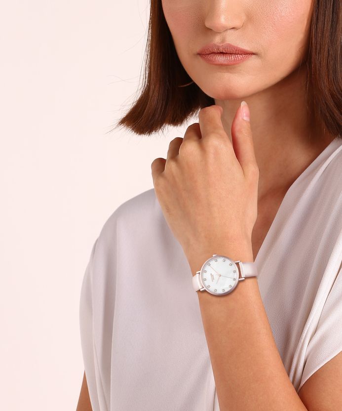 SONATA Poze White Dial Rose Gold Strap Watch - Image 2