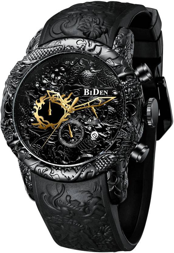 BIDEN Mens Watch Big Dial Chronograph luxury Black wrist Watch Analog Watch  - For Men 129
