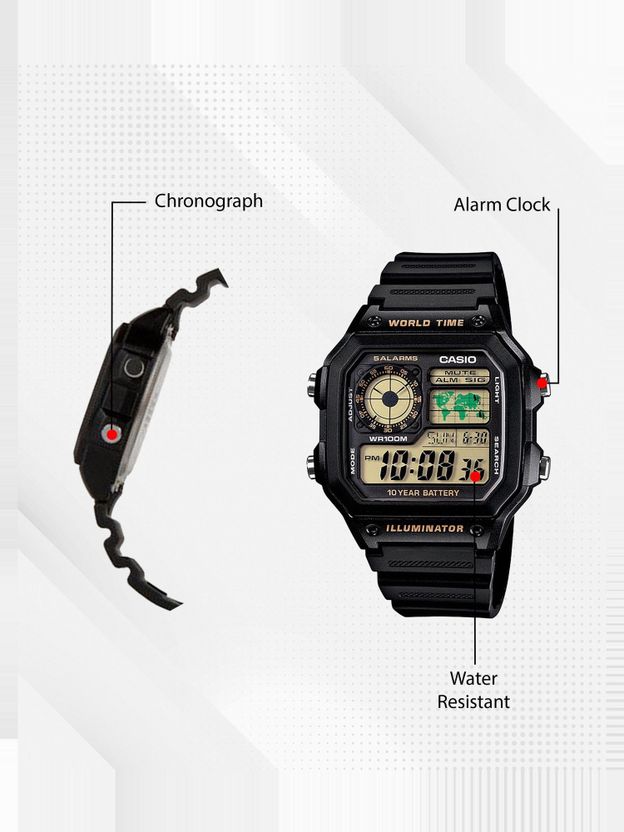 CASIO AE-1200WH-1BVDF Youth Digital Watch - Men - Image 2