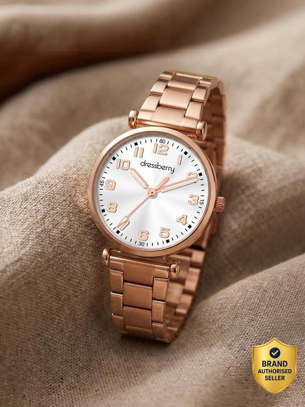 Dressberry 802 New Designer Rose Gold Linked chain Watch Analog Watch  - For Women 801 Rose Gold Dial For women