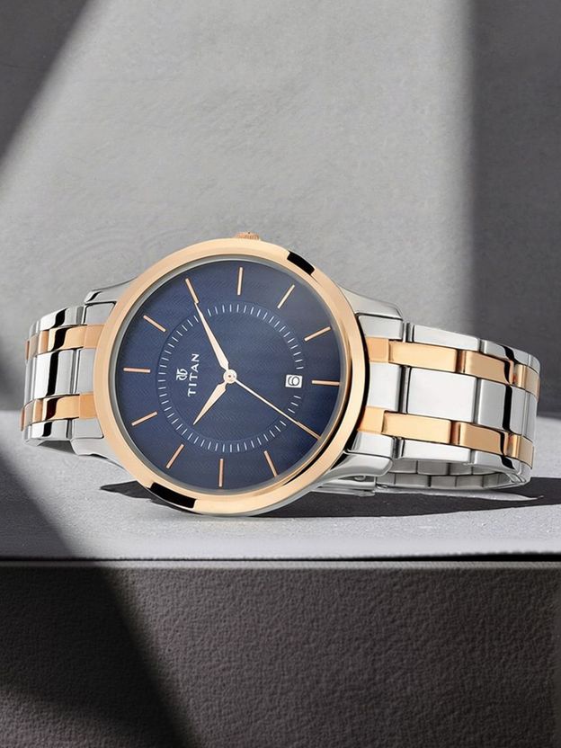 Titan Karishma Blue Dial Silver & Rose Gold Strap - Image 2