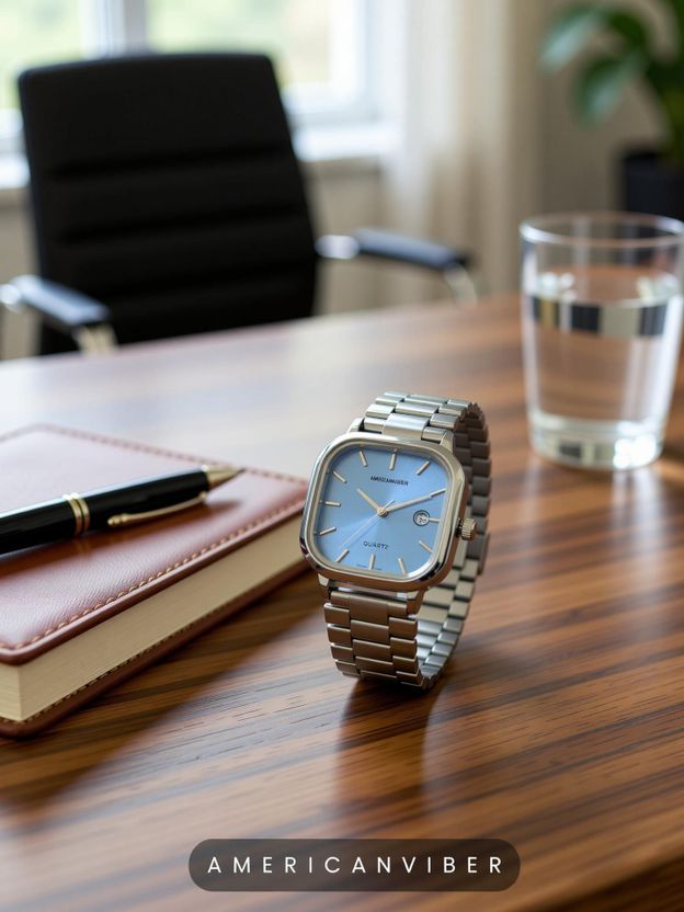 AMERICANVIBER Sky Blue Dial Analog Watch - Image 2
