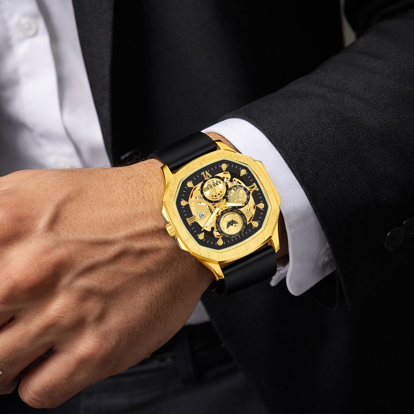 ABREXO GODFATHER Square Chrono Gold Dial - Image 8