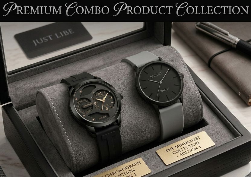 Black Dial Silicone Strap Analog Watch Pack of 2 - Image 3