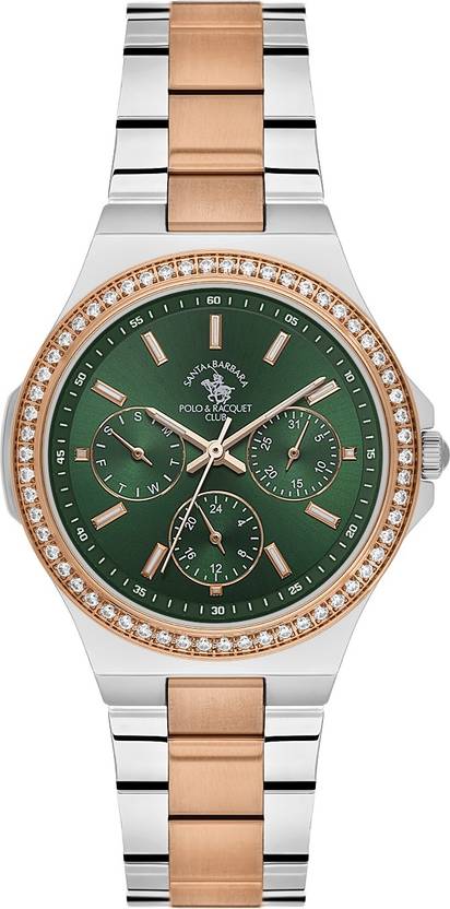 Santa Barbara Polo & Racquet Club Quartz Green Dial Analog Watch  - For Women SB.1.10688-7