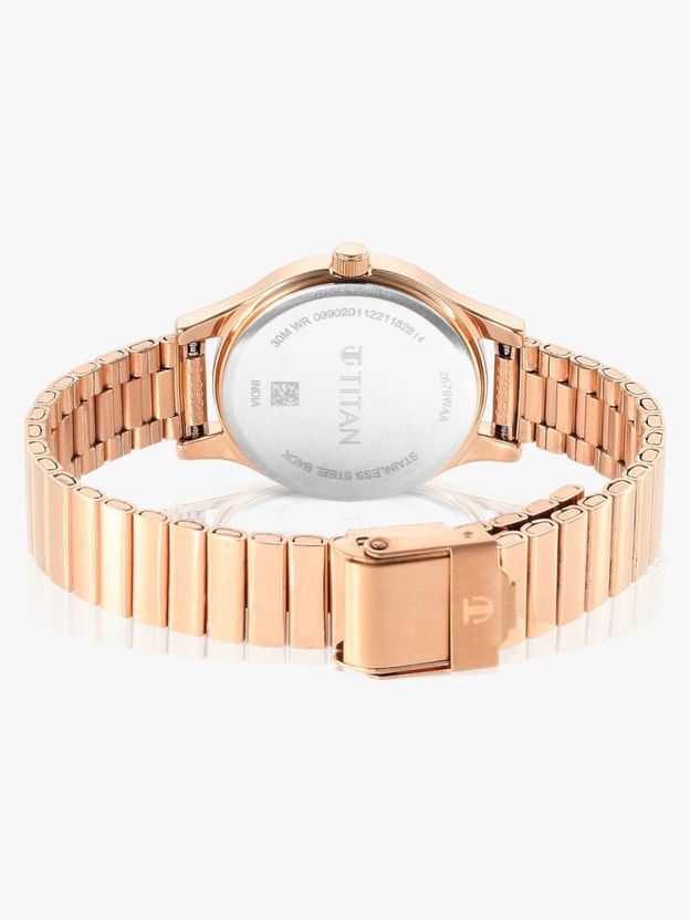 Titan Karishma Beige Dial Rose Gold Watch - Image 5
