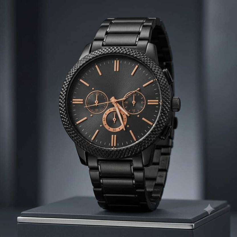 buyhatke PREMIUM SERIES Analog Watch - For Men BLACK CHAIN WATCH 475