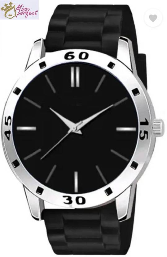 Miss Perfect Men Black 5no Dial Silver Cash Black Pu Bump Belt Boy and Men Watch Analog Watch - For Men