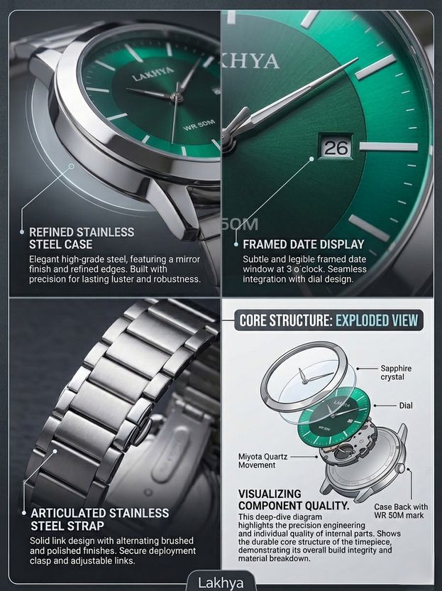 LAKHYA Men's Analog Watch SZF-CHN-05-GRN - Image 6
