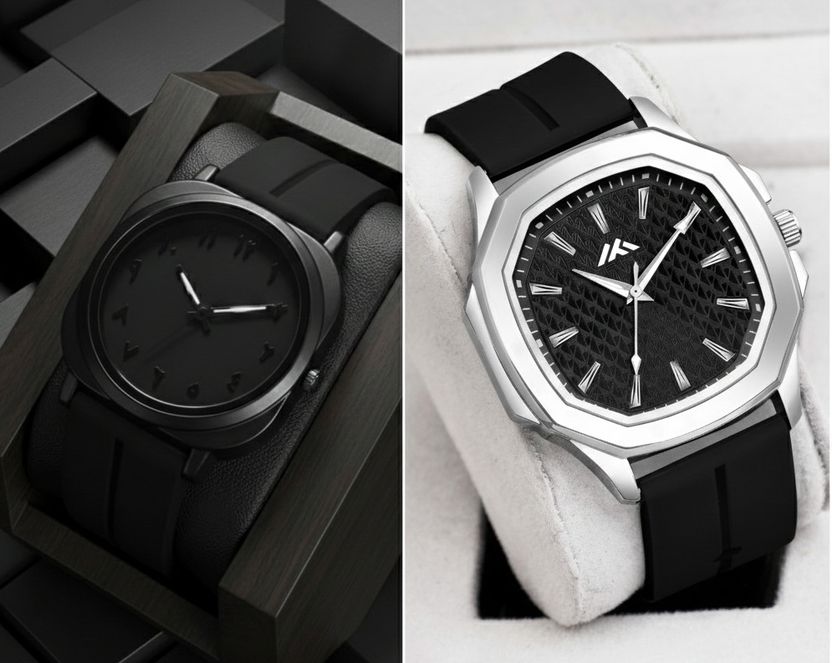 Black Dial Silicone Strap Analog Watch Pack of 2 - Image 8