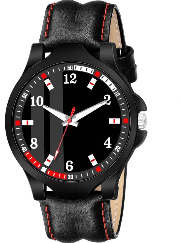 Alkhwatches Black Heritage Elite Analog Edition watch for Men & Boy Analog Watch  - For Boys Alkh Sports Design Attractive Black Leather Belt