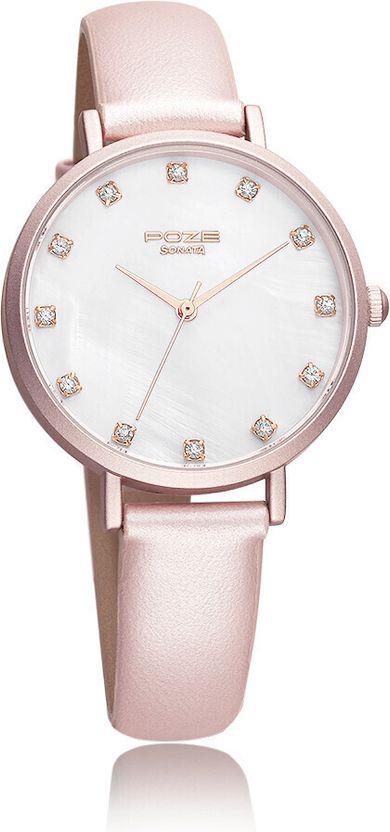 SONATA Poze White Dial Rose Gold Strap Watch - Image 5