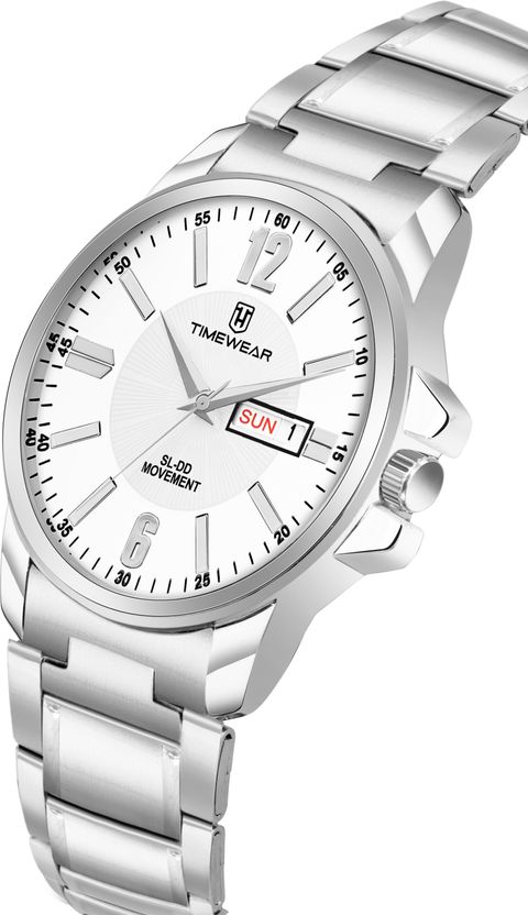 TIMEWEAR White Dial Stainless Steel Watch - Image 4
