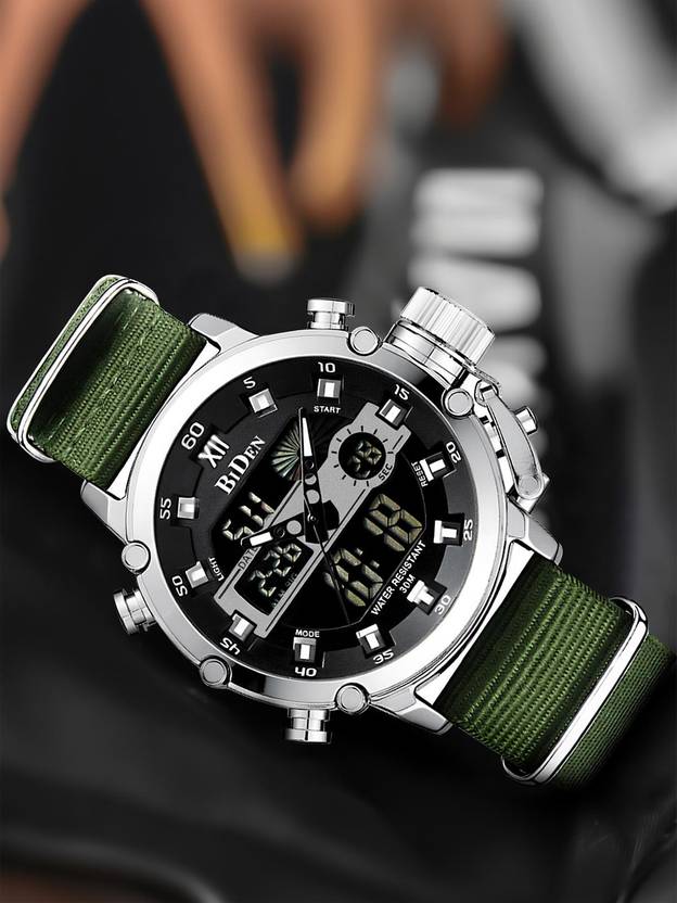BIDEN Mens Watch Dual Time Chronograph Luxury Analog Digital Wrist Watch For Men Analog-Digital Watch  - For Men 8051
