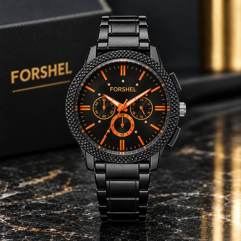 buyhatke PREMIUM SERIES Analog Watch - For Men BLACK CHAIN WATCH 25