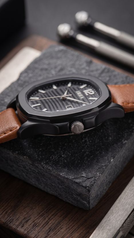 IRHA Analog Watch Men B_DT_20_lthr_Brn - Image 5