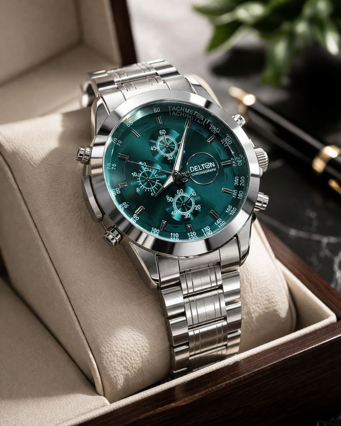 Delton Men's Analog Watch 001_GREEN - Image 2