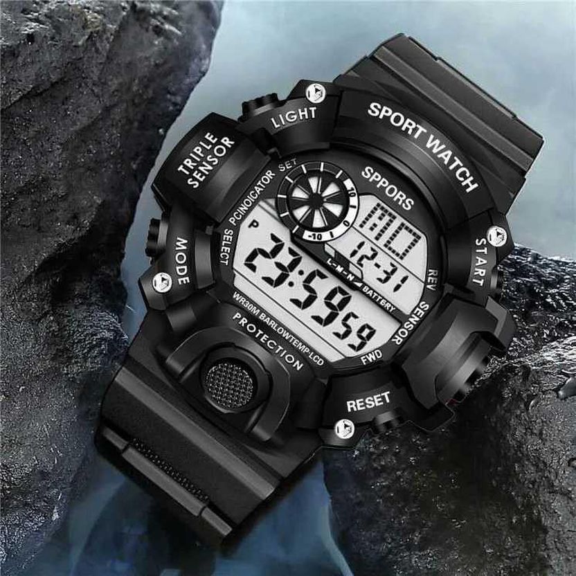 TERIZLA Black Digital Jee Shock Unisex Watch - Image 3