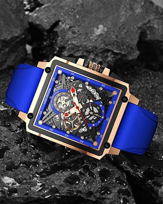 LIGE Analog Chronograph with Date Display Military Sports Analog Watch  - For Men 8936-Blue