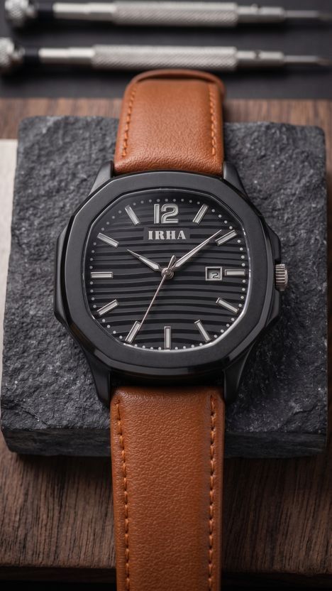 IRHA Analog Watch Men B_DT_20_lthr_Brn - Image 4