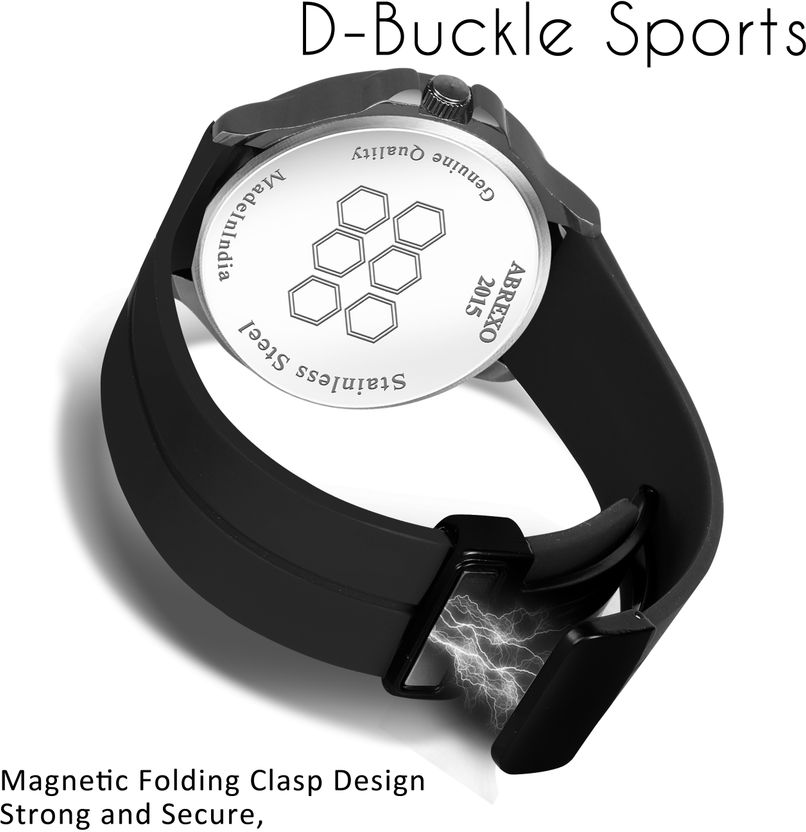 ABREXO Gun Metal Date Watch Black Magnet Strap - Image 6