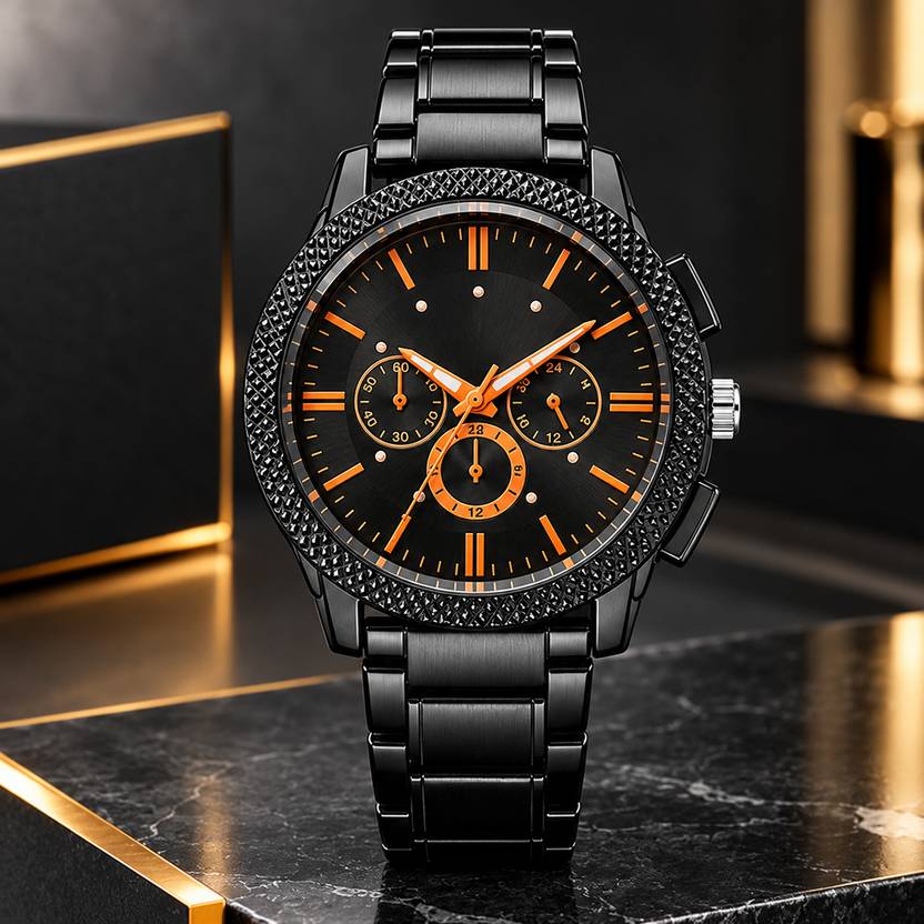 buyhatke PREMIUM SERIES Analog Watch  - For Men BLACK CHAIN WATCH 125