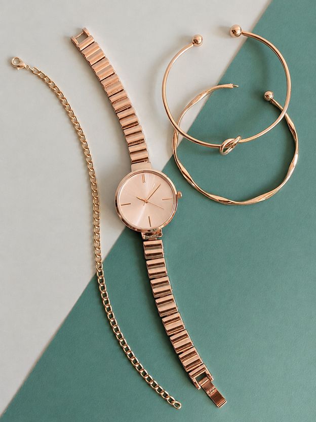 OCTAGON Gold Band Round White Dial Women's Watch - Image 6