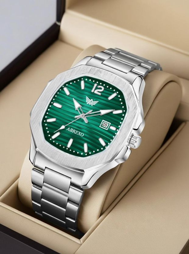 ABREXO Nautilus Series Green Dial Silver Watch - Image 1