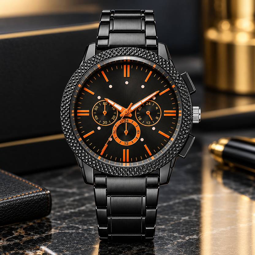 buyhatke PREMIUM SERIES Analog Watch  - For Men BLACK CHAIN WATCH 124