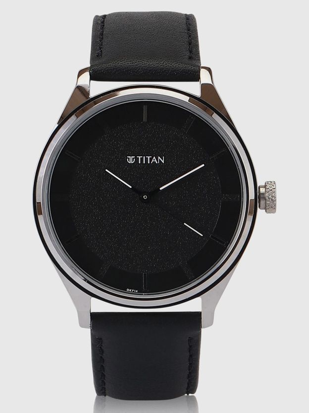 Titan Workwear Black Dial Black Leather Strap Analog Watch - Image 2