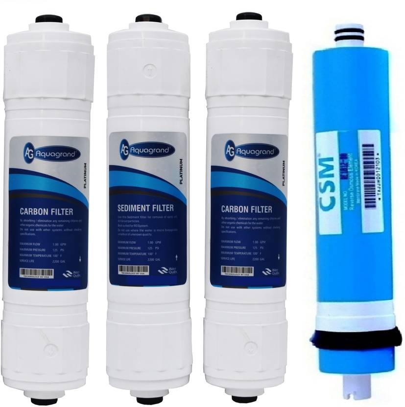Aquagrand Carbon Sediment Filter Set and 80 GPD CSM RO Membrane for all