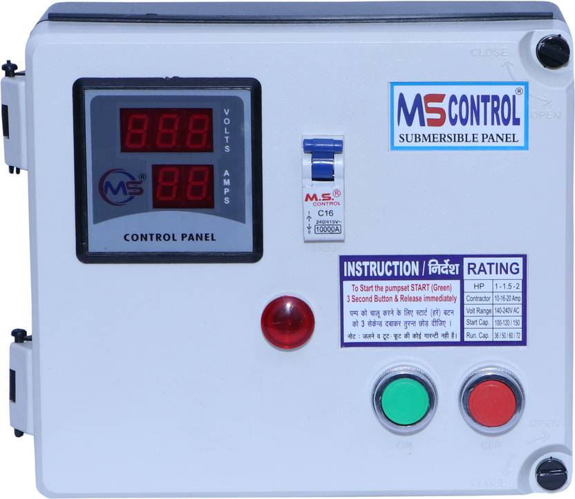 M S control 1 HP Single phase Digital panel pump/starter Submersible
