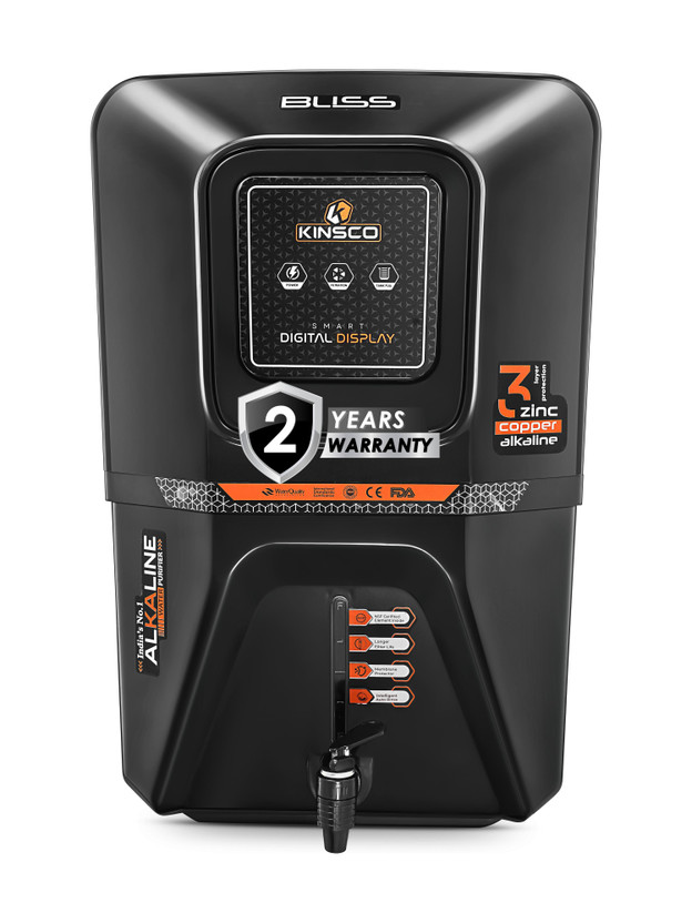 Click to enlarge Kinsco Aqua Bliss| Needs no service for 2 years | 10 Stage purification| 15 L RO + UV + UF + Copper + Alkaline + Minerals Water Purifier - Kinsco : Flipkart.com