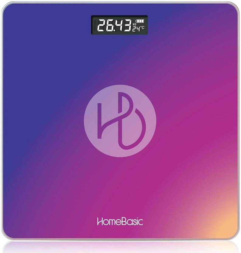 HOMEBASIC Digital Body Weight Machine with LCD Display & 180kg Capacity, Auto On/Off Weighing Scale
