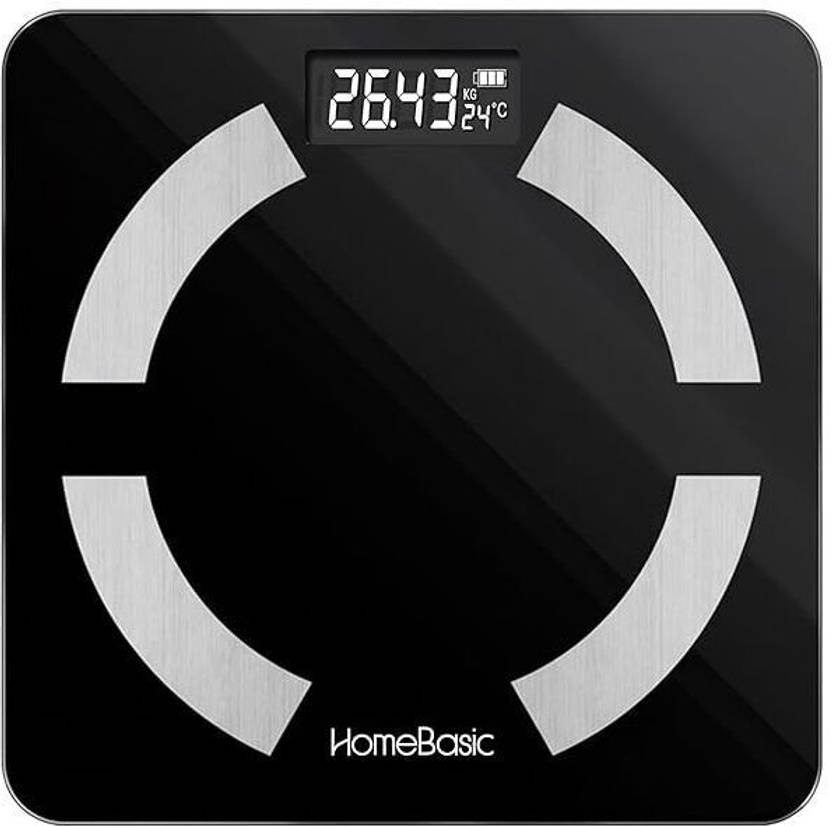 HOMEBASIC Digital Body Weight Machine with LCD Display & 180kg Capacity, Auto On/Off Weighing Scale