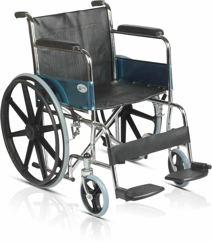 VMS Careline Royal Mag Wheel Regular Foldable Wheelchair with Safety