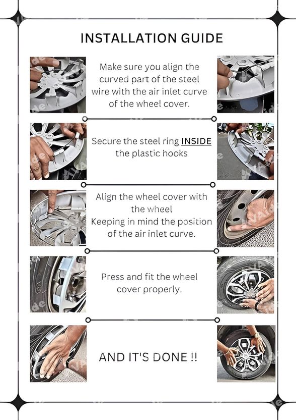 Origin Paradise Silver Black Wheel Cover for Cars - Image 3