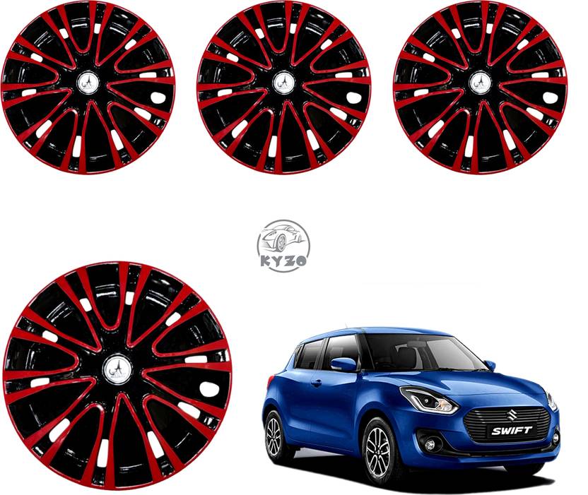 KYZO CAR WHEEL CAP/ WHEEL COVER ROVER DESIGN "RED_BLACK" 14 INCHI Wheel Cover For Maruti, Tata
