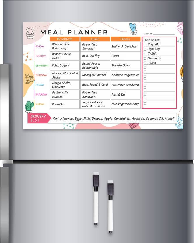 CLICKEDIN Whiteboard Meal Planner