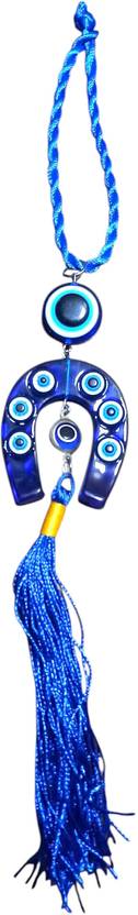 ALDOMIN Horse Shoe Amulet with Third Eye Nazar Suraksha Yantra Pack of 2 Polyresin, Silk Windchime