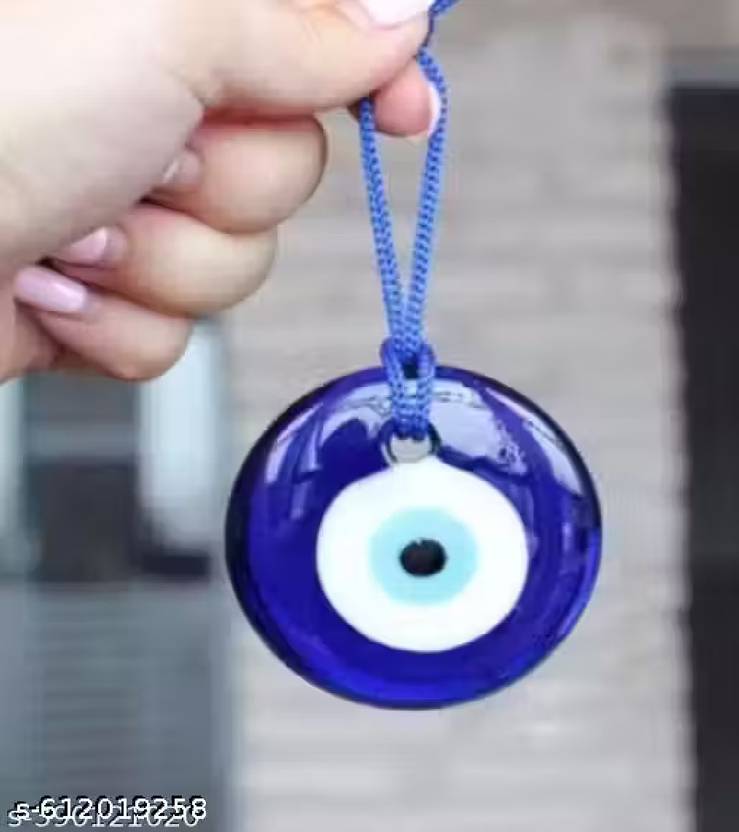 RADHIKASHR Blue Evil Eye Round Hanging Charm Glass Windchime