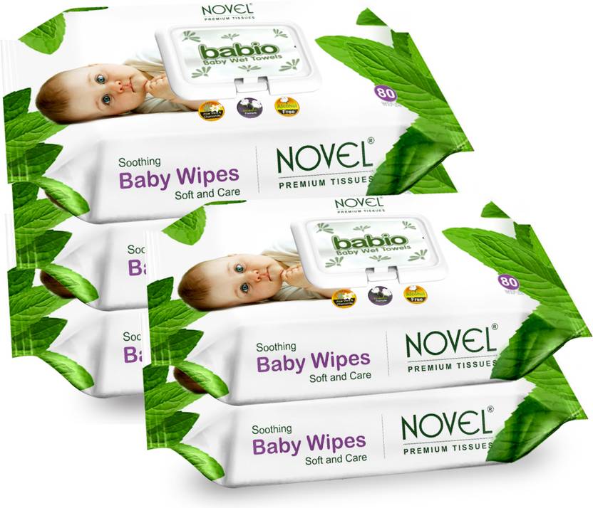 NOVEL Baby Wipes 80 Sheets pack of 5/with Lid Price in India Buy NOVEL Baby Wipes 80 Sheets
