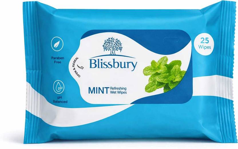Blissbury Wet Wipes 25 Wipes, Anti-Bacterial Refreshing Adult Wet Wipes