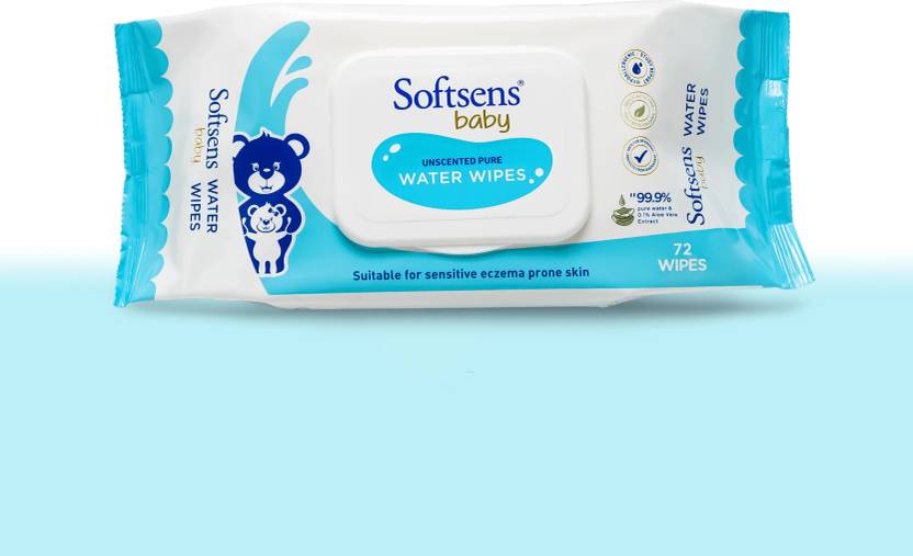 Softsens 99.9% Pure Water Wipes (72 Wipes) Pack of 1