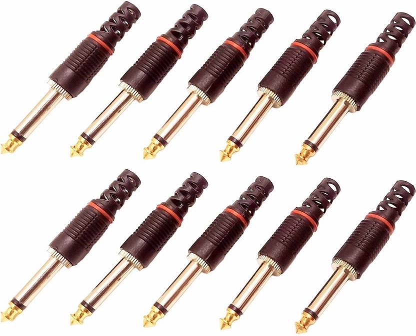 BALRAMA 5pc Guitar Connectors Headphone Stereo Mic Speakers Studio Microphone Audio Jack 10pc 6.35 Mm 1/4 Inch Mono Male P38 Connector for Mic Lead Audio Plug Pin XLR Wire Connector