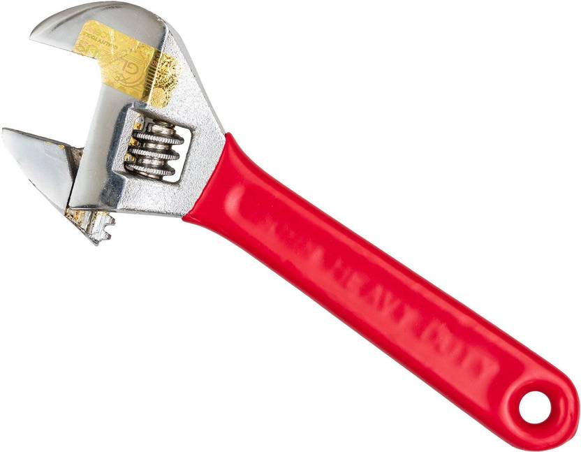 Globus 1239-ADJUSTABLE WRENCH/SPANNER,CHROME FINISH WITH PVC DIP SLEEVE (10 INCH/250MM) Single Sided Open End Wrench